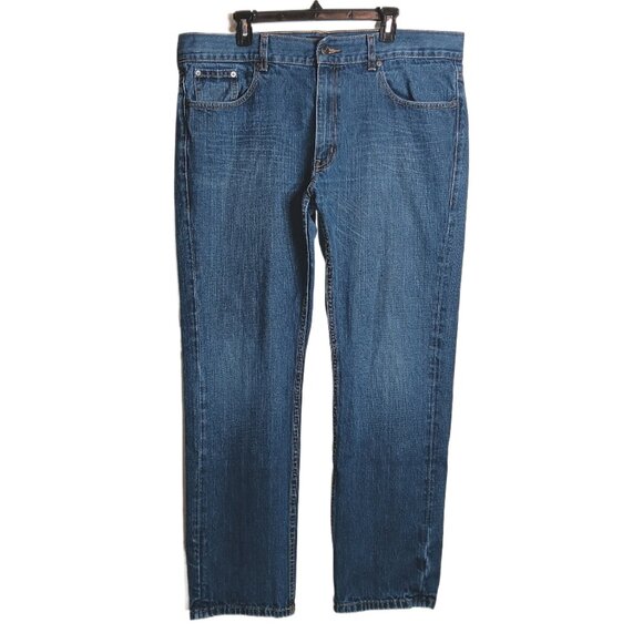 Adam Levine The Dean Straight Jeans Mens 40x32 Medium Wash High Rise 100% Cotton - Picture 1 of 4